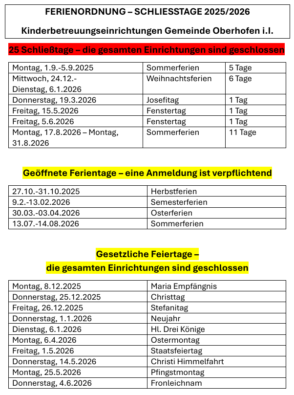 Ferienordnung und Schließtage 2025_2026